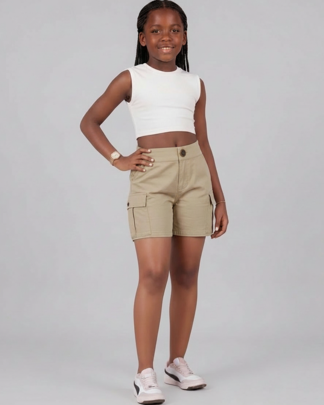Girls’ Tapered Cargo Shorts