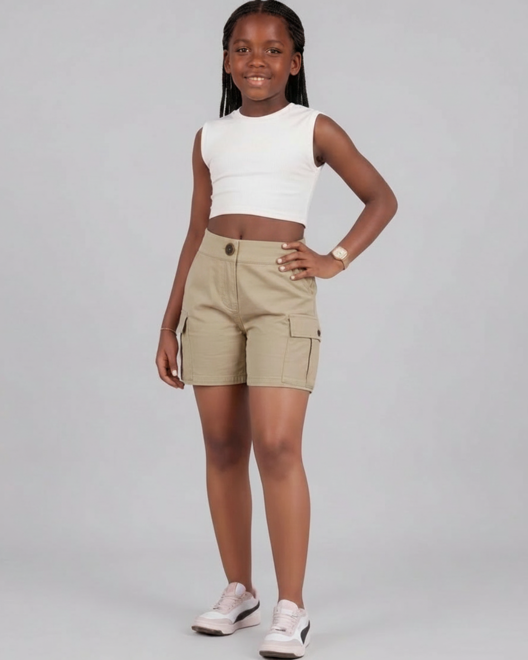 Girls’ Tapered Cargo Shorts