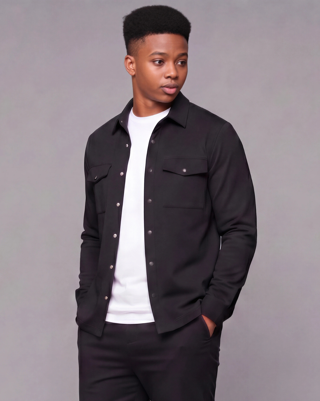 Boys' Snap-Button Overshirt