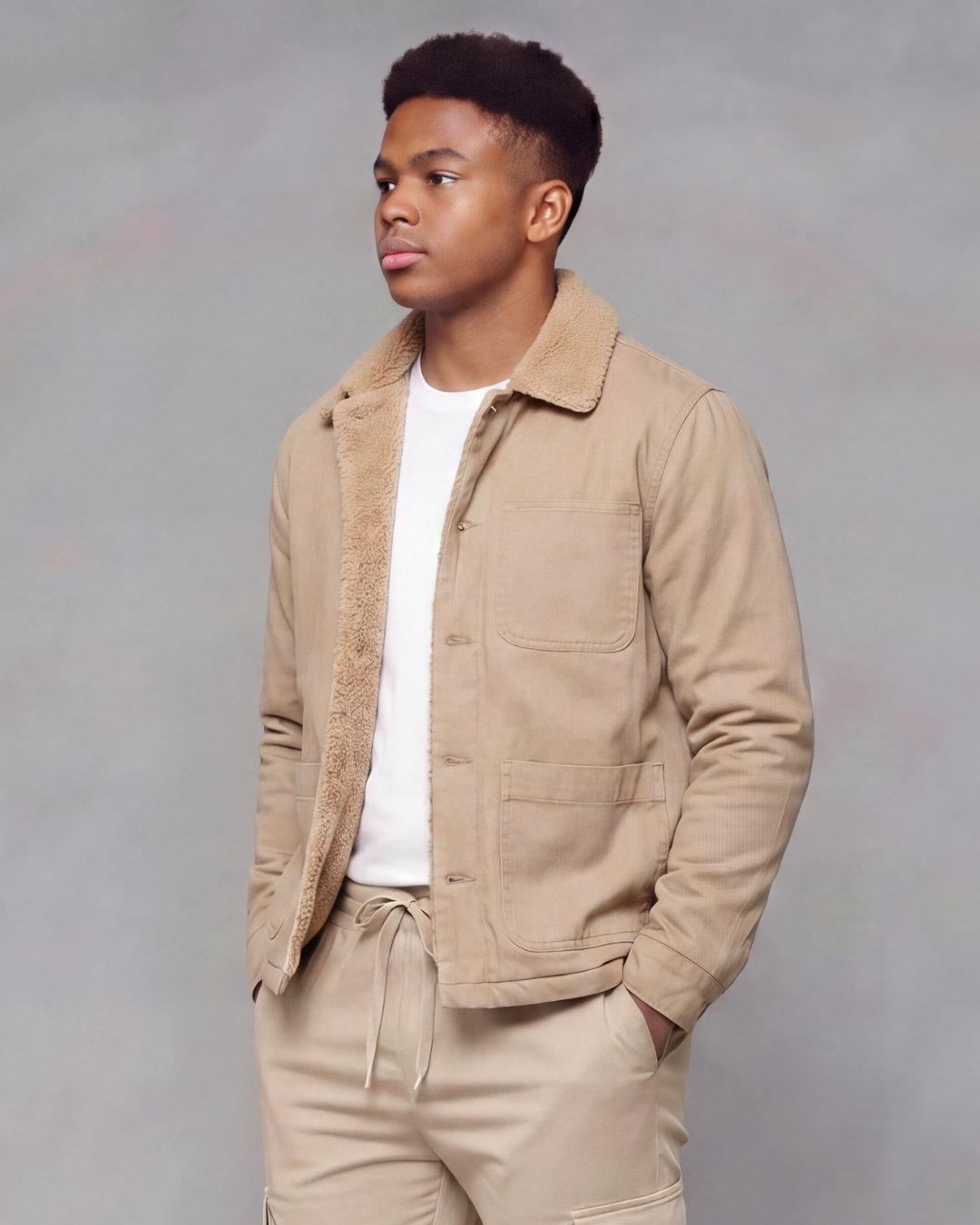 Boys' Sherpa-Lined Chore Jacket