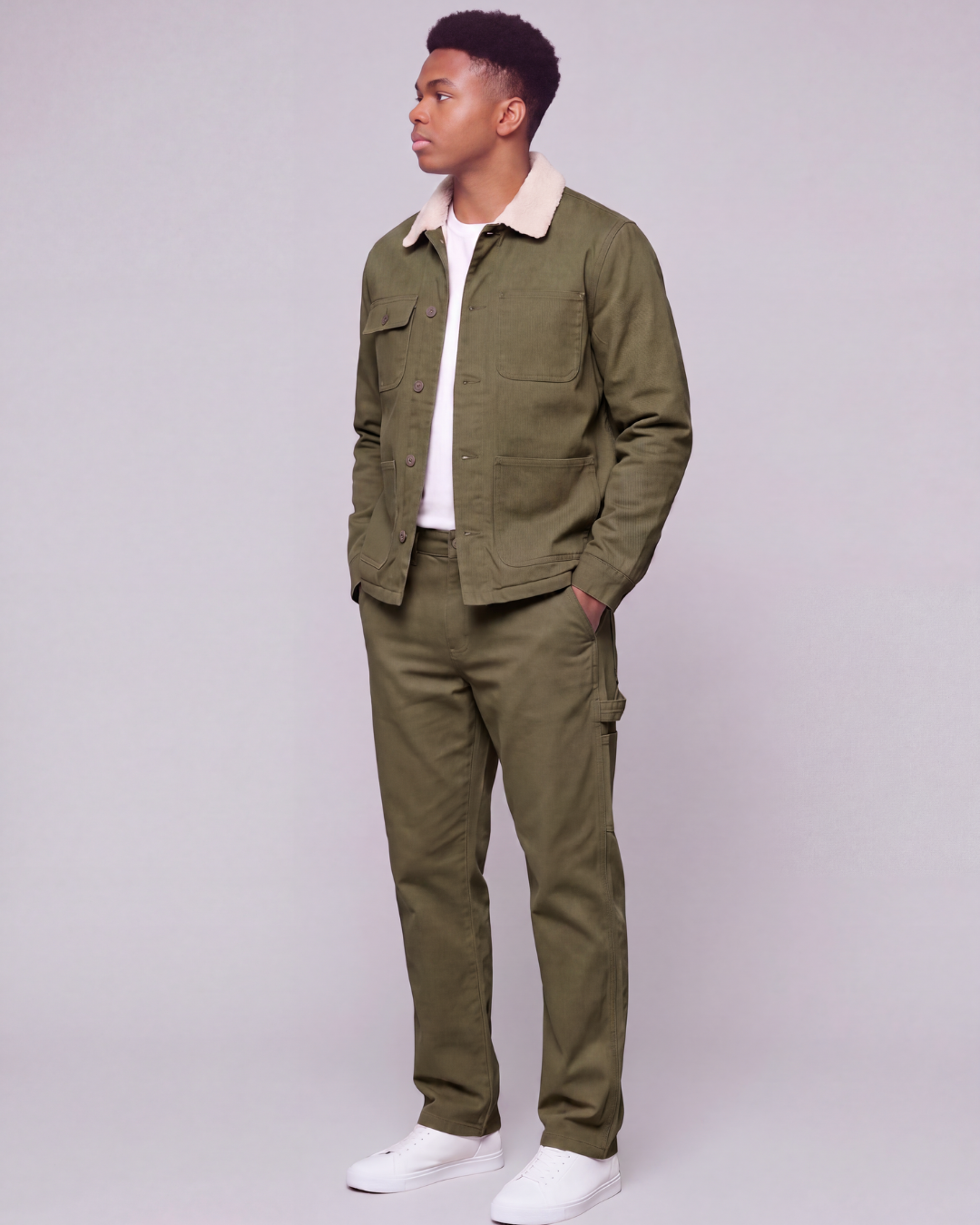 Boys' Carpenter Utility Pants + Sherpa-Lined Chore Jacket Set