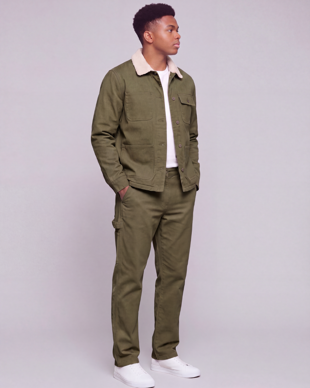 Boys' Carpenter Utility Pants + Sherpa-Lined Chore Jacket Set