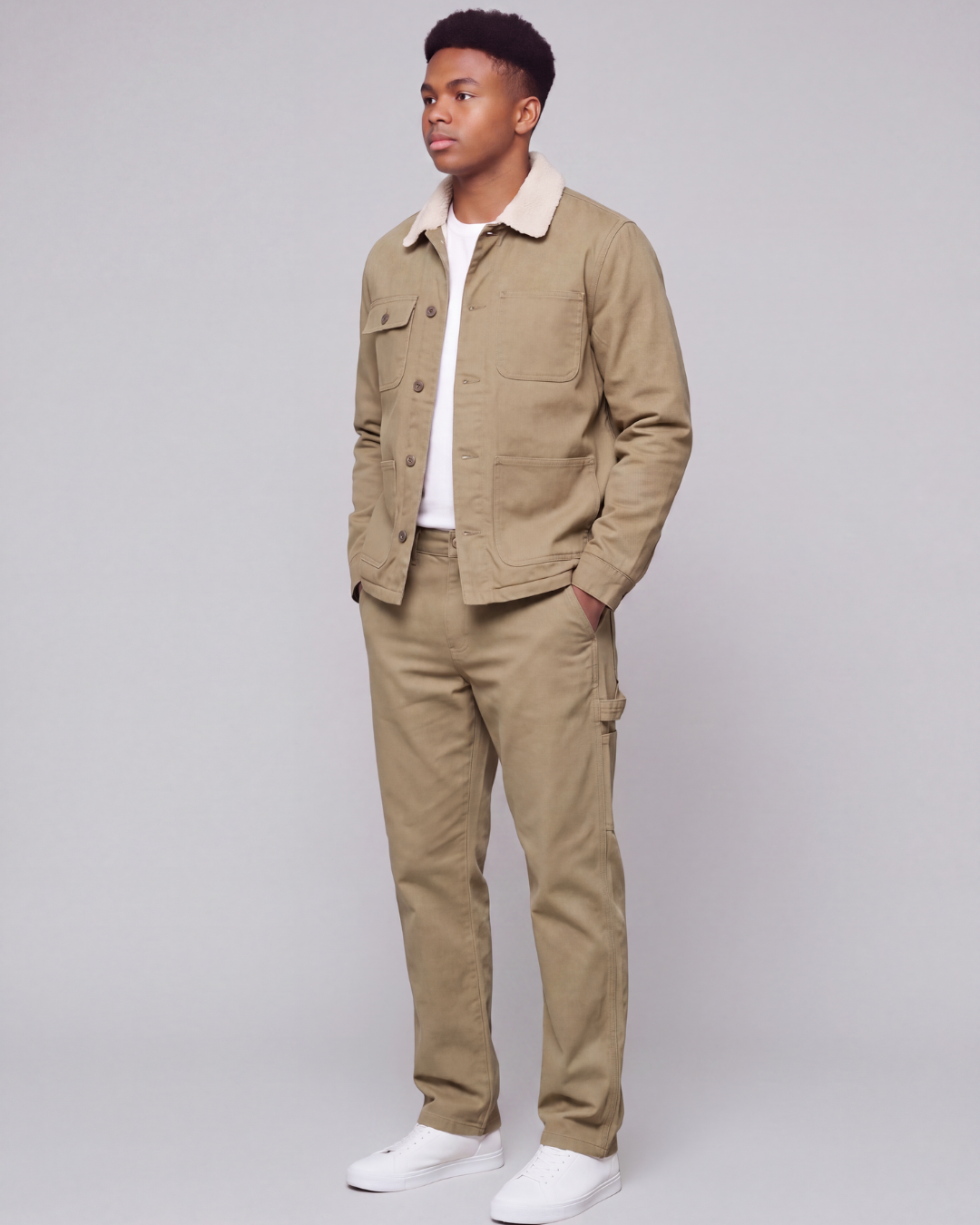 Boys' Carpenter Utility Pants + Sherpa-Lined Chore Jacket Set