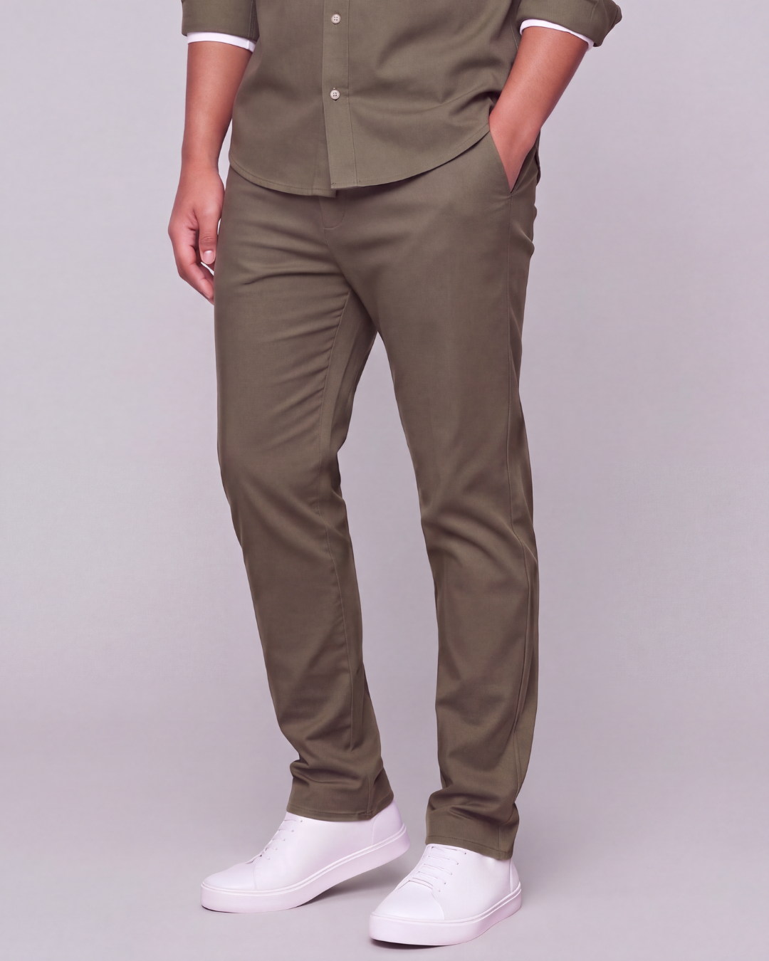 Boys' Classic Chino Pants + Classic Long-Sleeve Overshirt Set