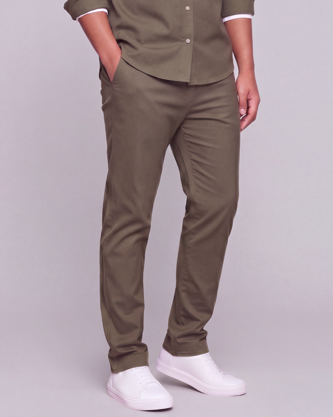 Boys' Classic Chino Pants + Classic Long-Sleeve Overshirt Set