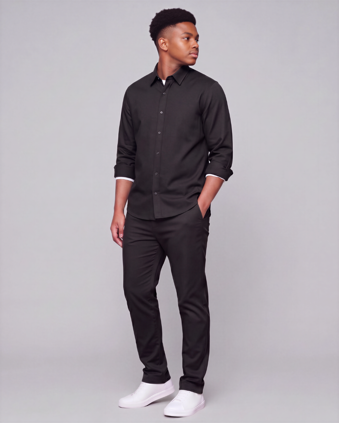 Boys' Classic Chino Pants + Classic Long-Sleeve Overshirt Set