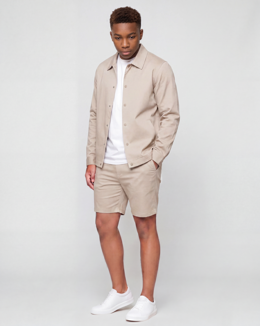 Boys' Classic Chino Shorts + Coach Jacket Set