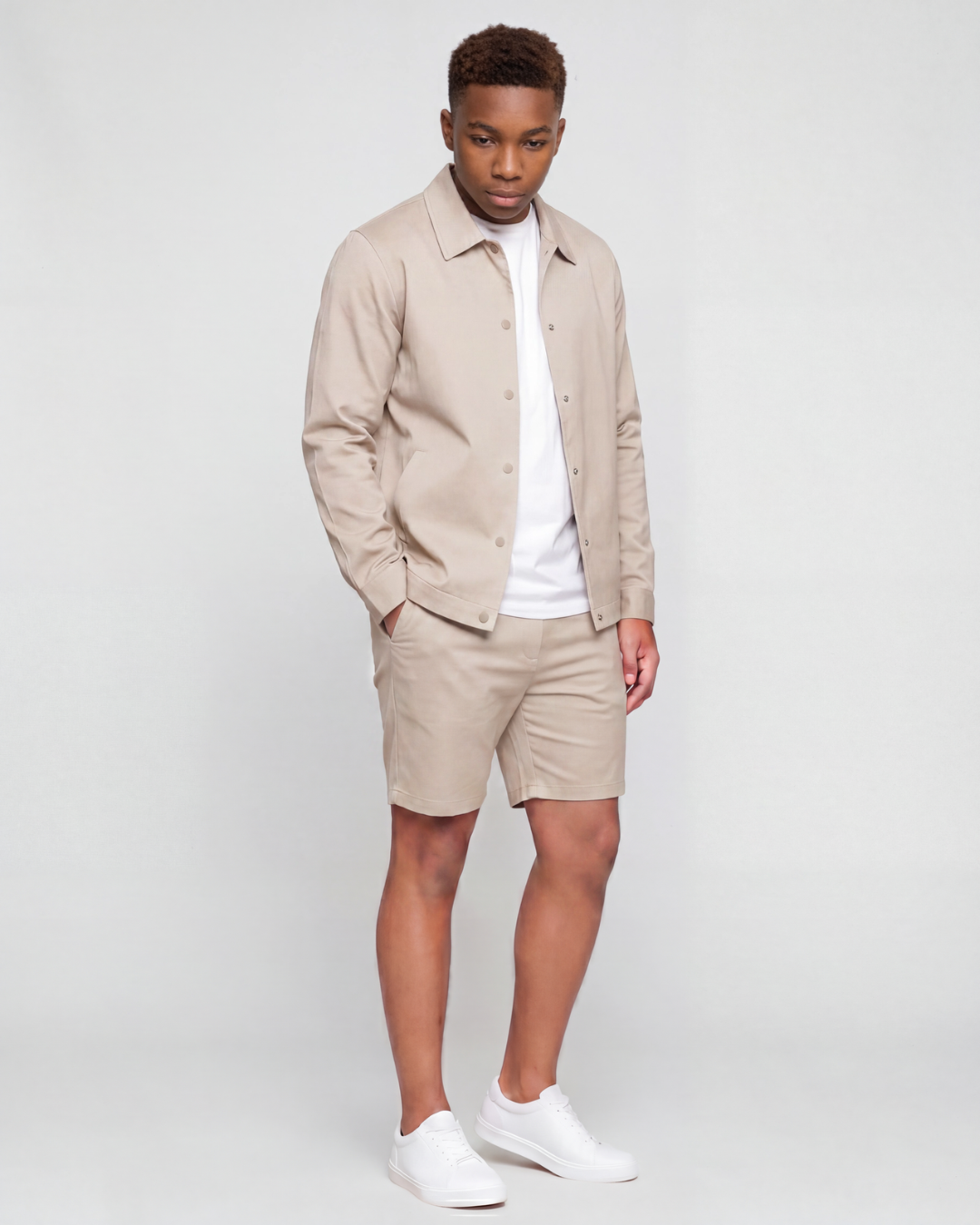 Boys' Classic Chino Shorts + Coach Jacket Set