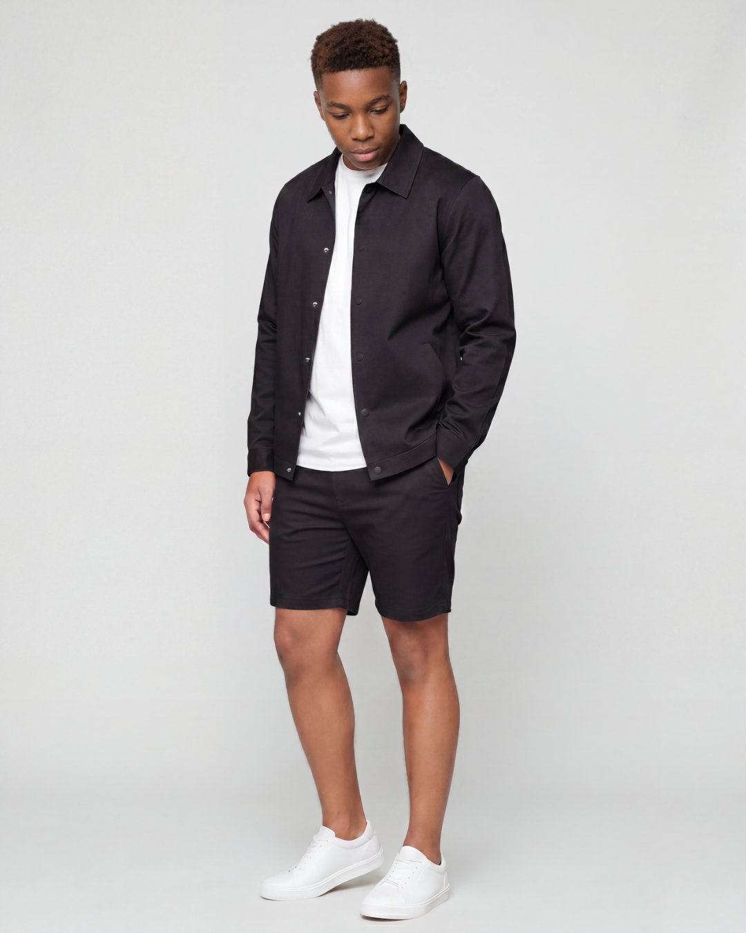 Boys' Classic Chino Shorts + Coach Jacket Set
