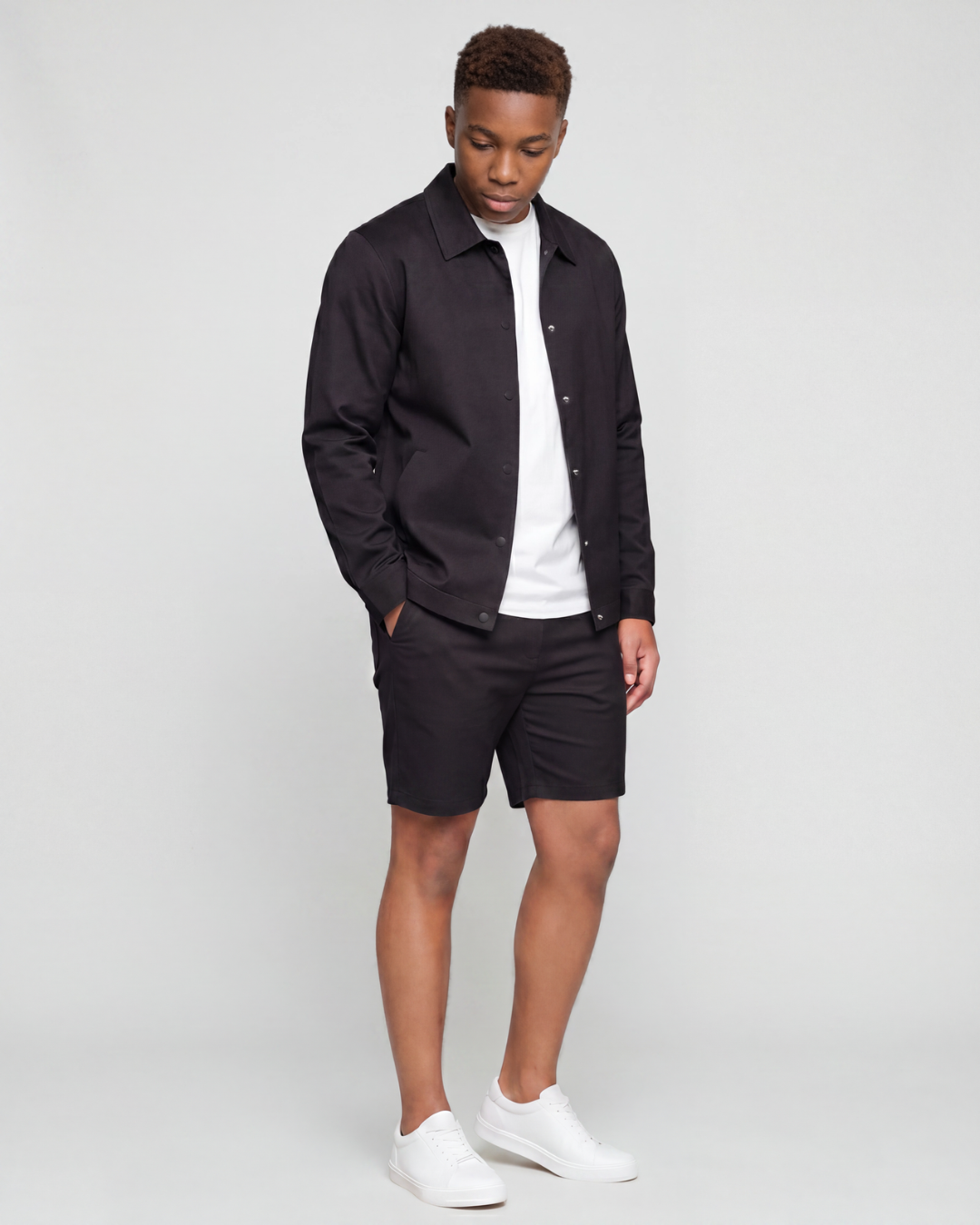 Boys' Classic Chino Shorts + Coach Jacket Set