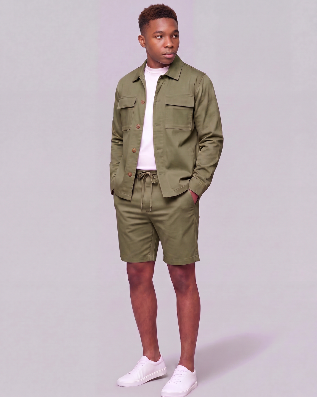Boys' Drawstring Chino Shorts + Classic Field Jacket Set