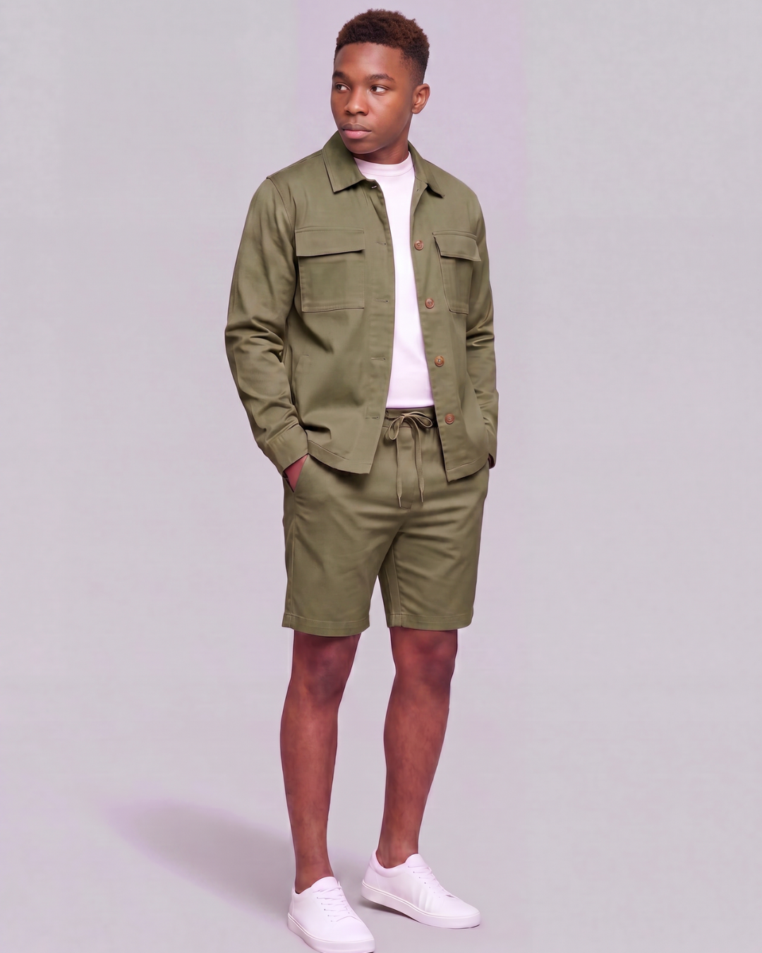 Boys' Drawstring Chino Shorts + Classic Field Jacket Set