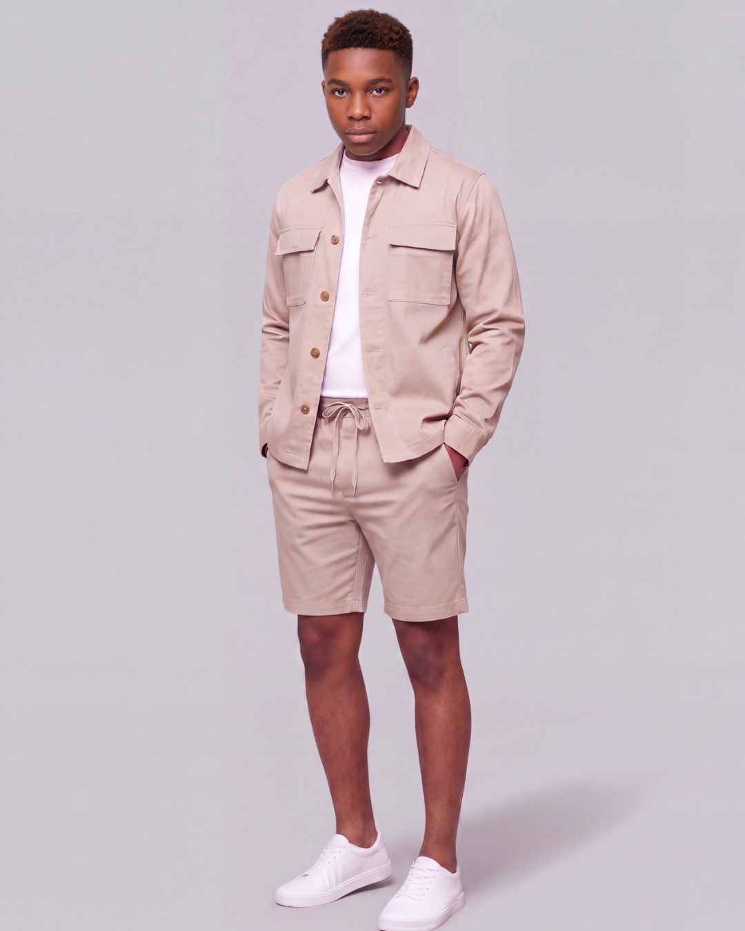Boys' Drawstring Chino Shorts + Classic Field Jacket Set