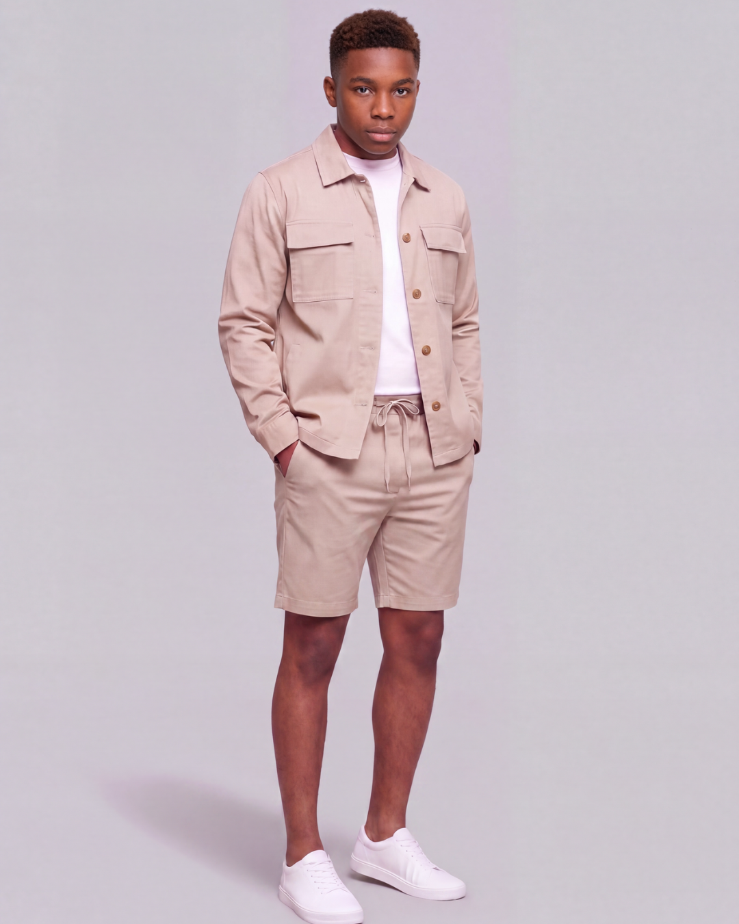Boys' Drawstring Chino Shorts + Classic Field Jacket Set