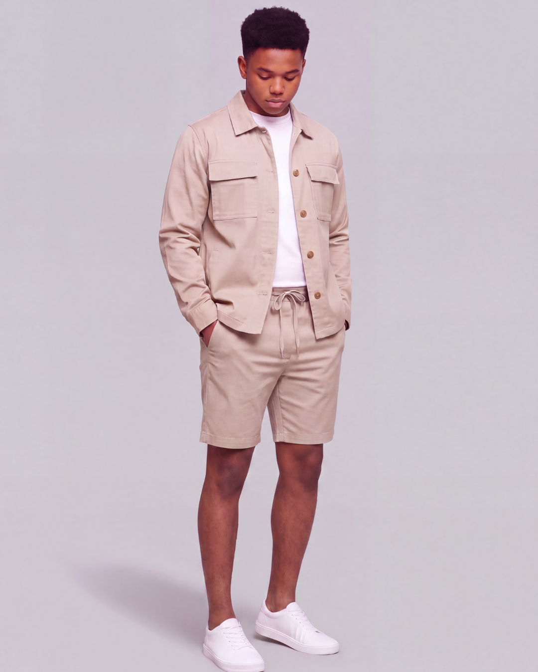 Boys' Drawstring Chino Shorts + Classic Field Jacket Set