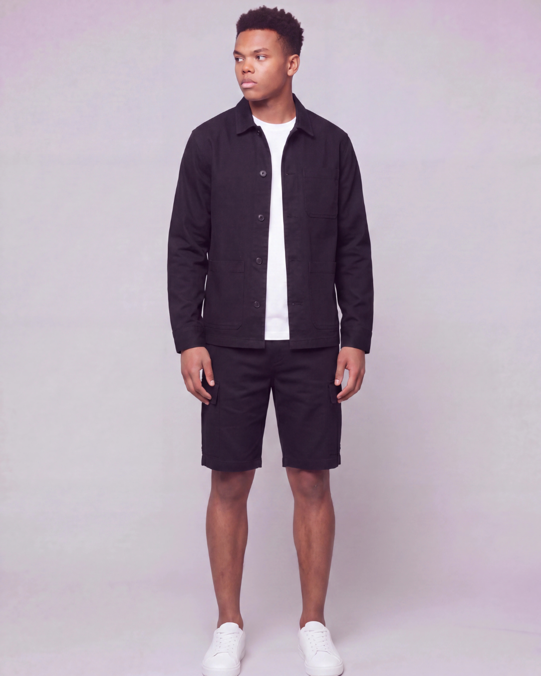 Boys' Relaxed Cargo Shorts + Chore Jacket Set