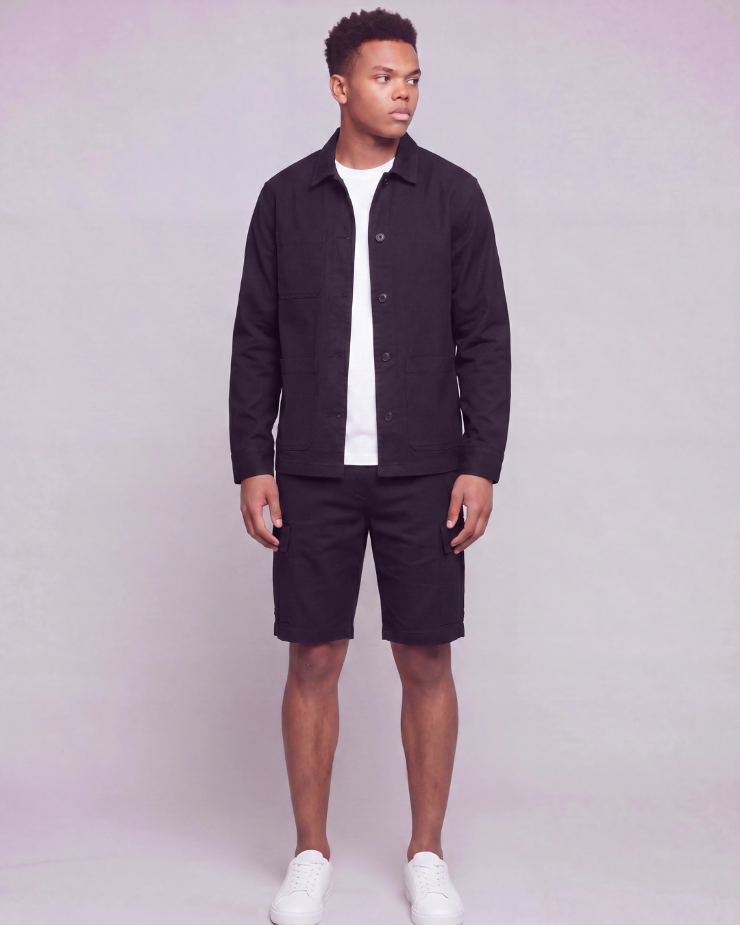 Boys' Relaxed Cargo Shorts + Chore Jacket Set