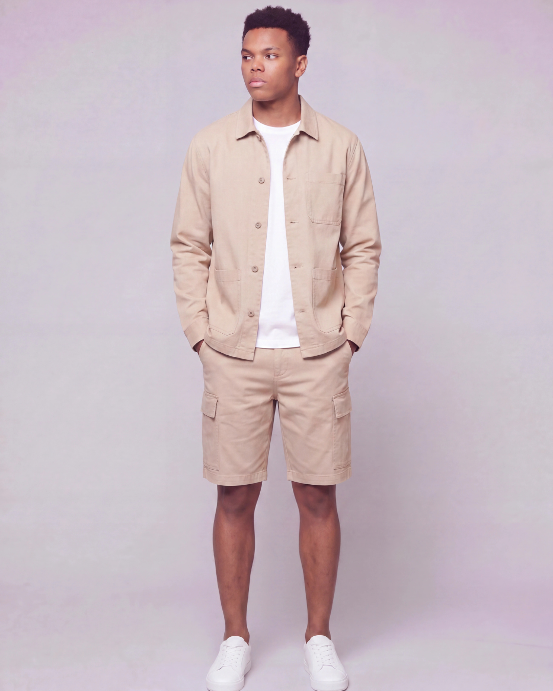 Boys' Relaxed Cargo Shorts + Chore Jacket Set