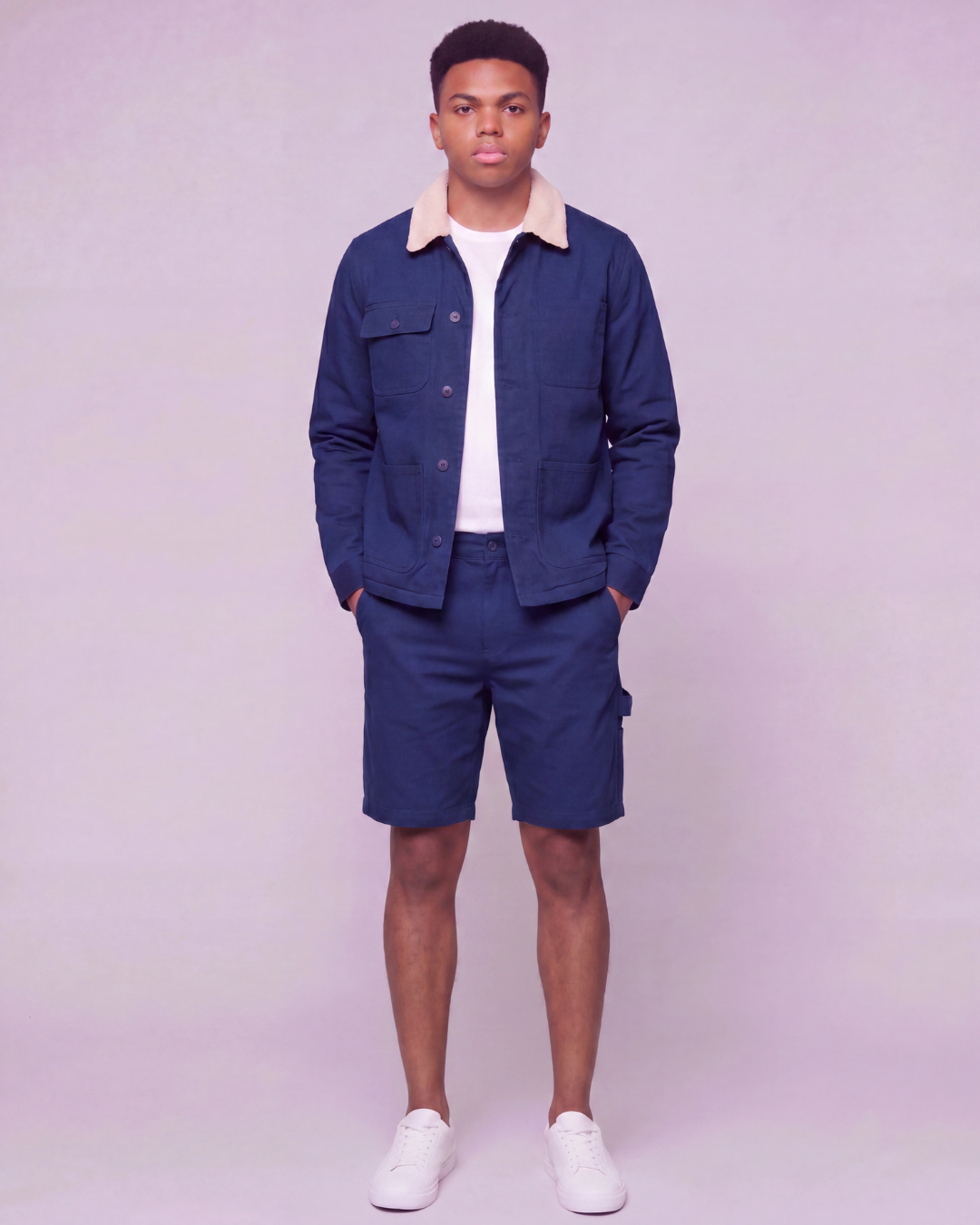 Boys' Carpenter Utility Shorts + Sherpa-Lined Chore Jacket Set