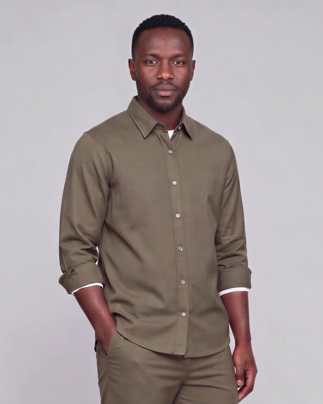 Men's Classic Chino Shorts + Classic Long-Sleeve Overshirt Set