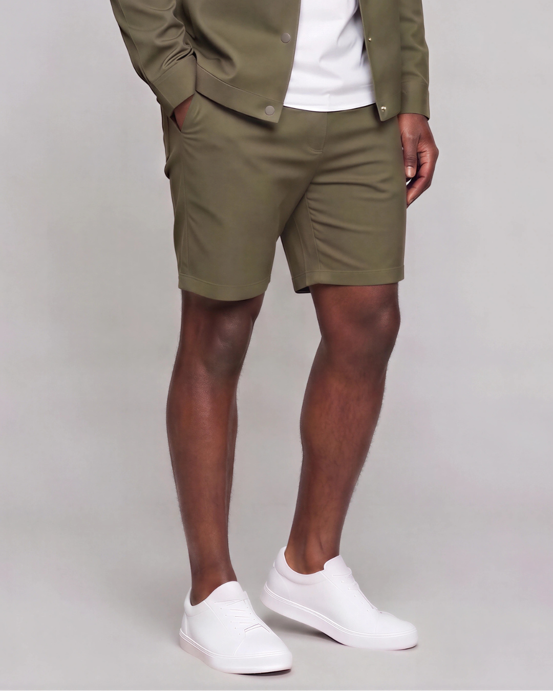 Men's Classic Chino Shorts + Coach Jacket Set