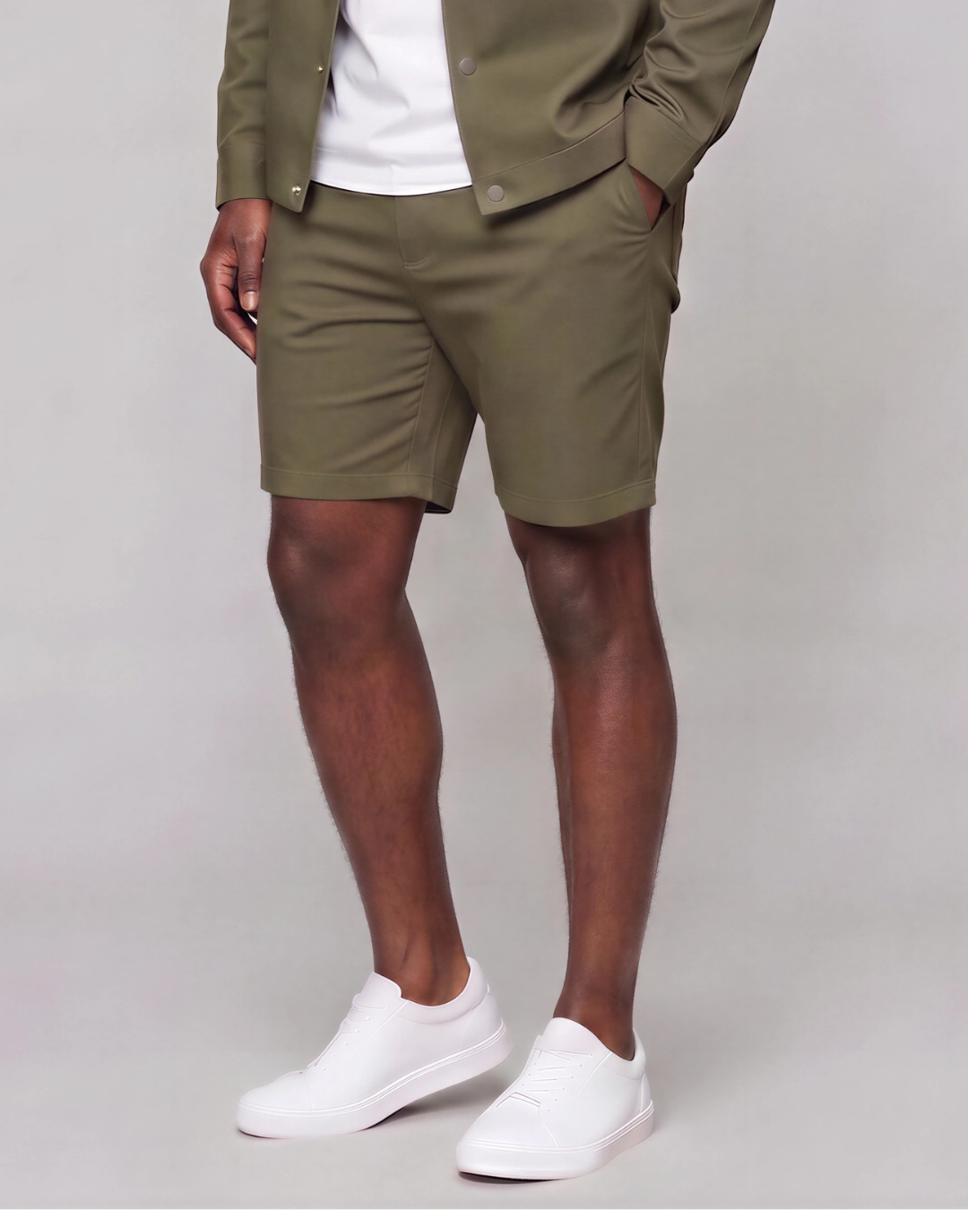 Men's Classic Chino Shorts + Coach Jacket Set