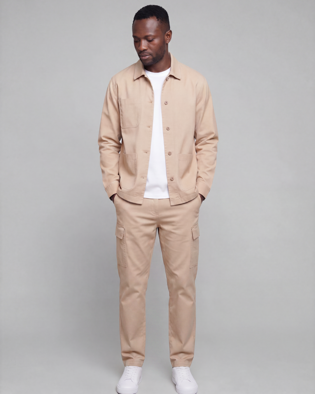 Men's Relaxed Cargo Pants + Chore Jacket Set