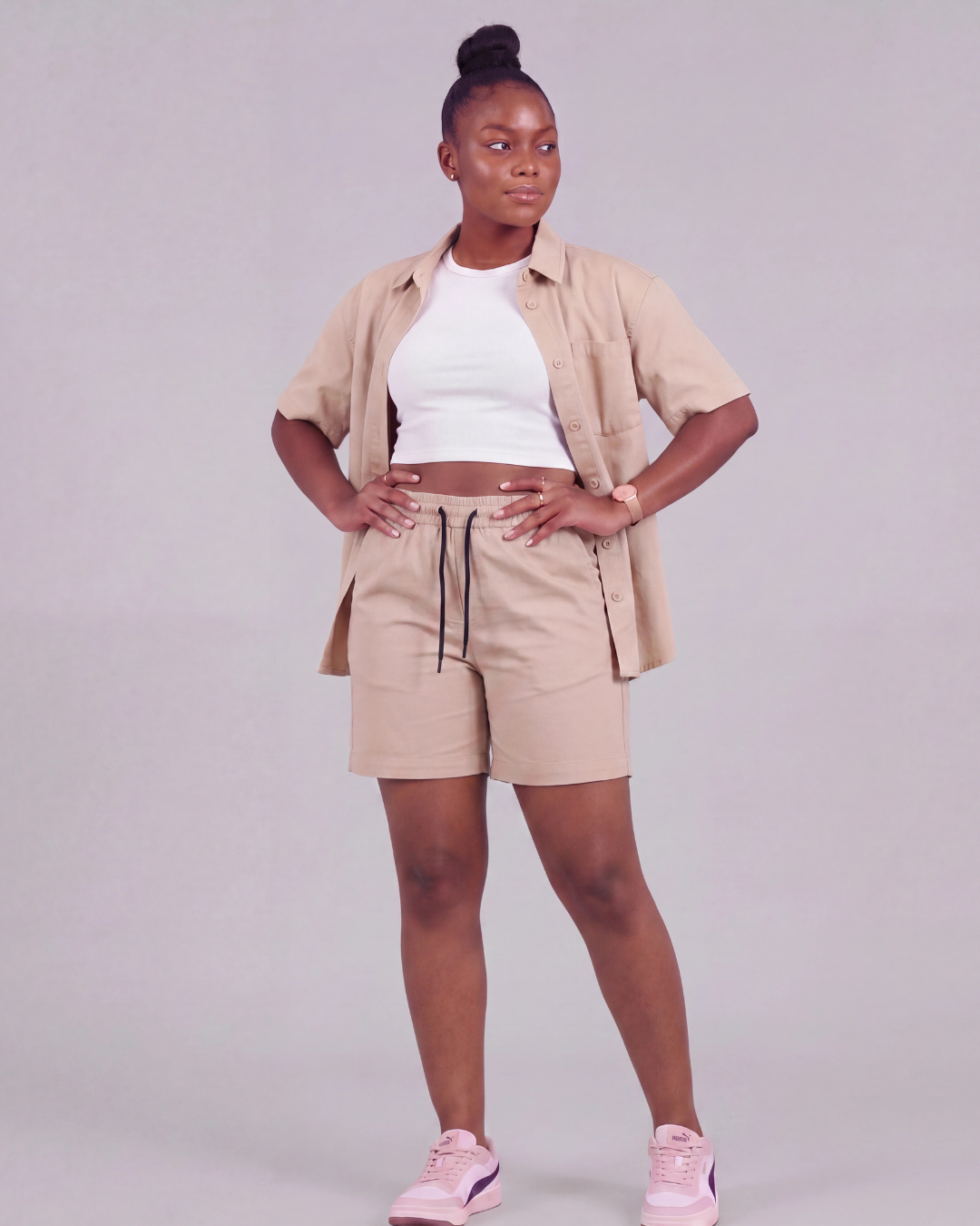 Women's Drawstring Chino Short