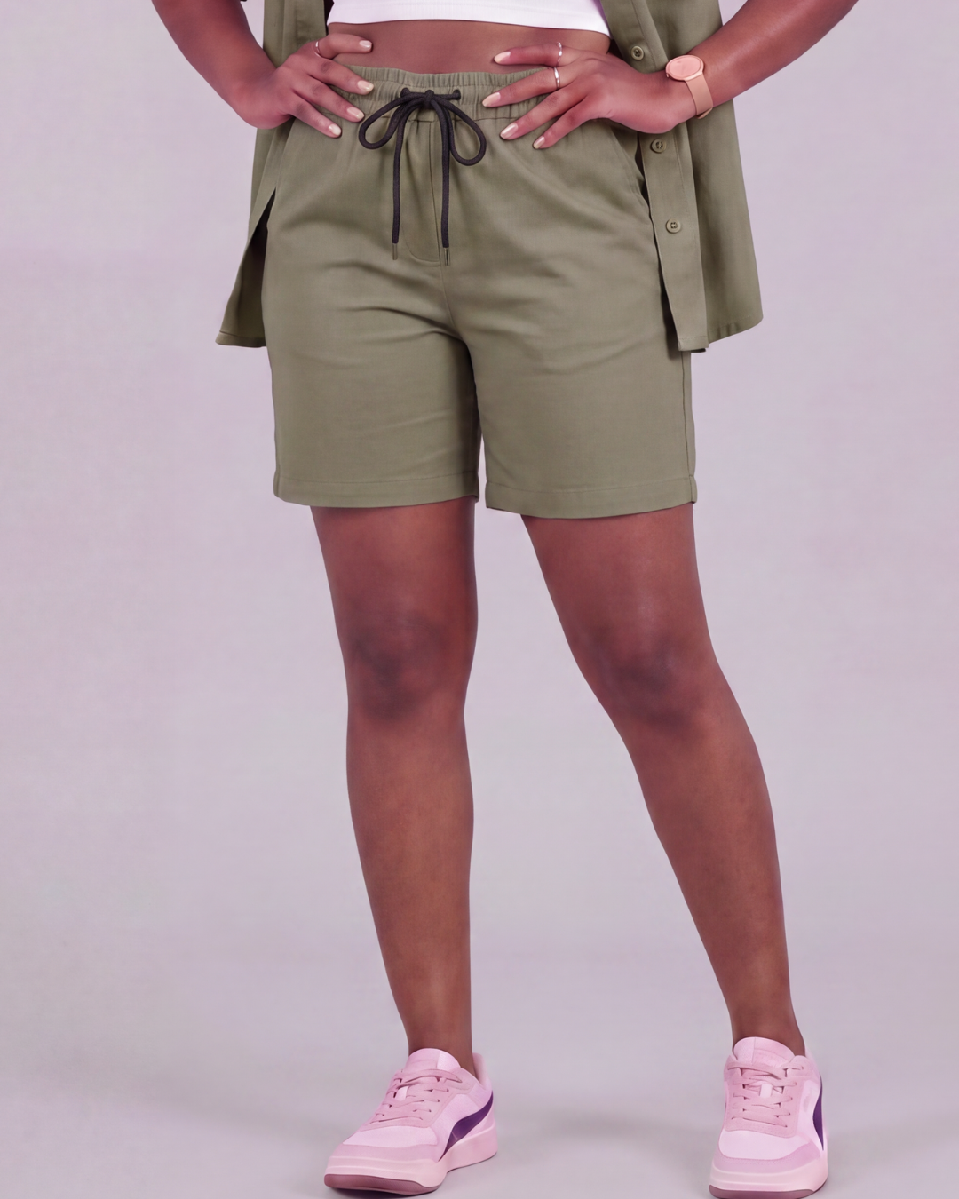 Women's Drawstring Chino Short