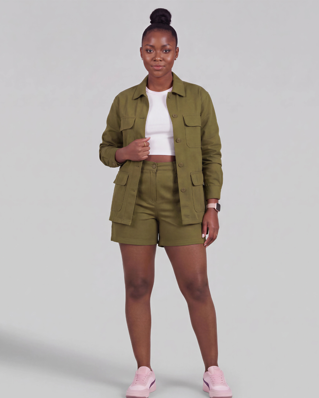 Women's Carpenter Utility Shorts + Four-Pocket Utility Overshirt Set
