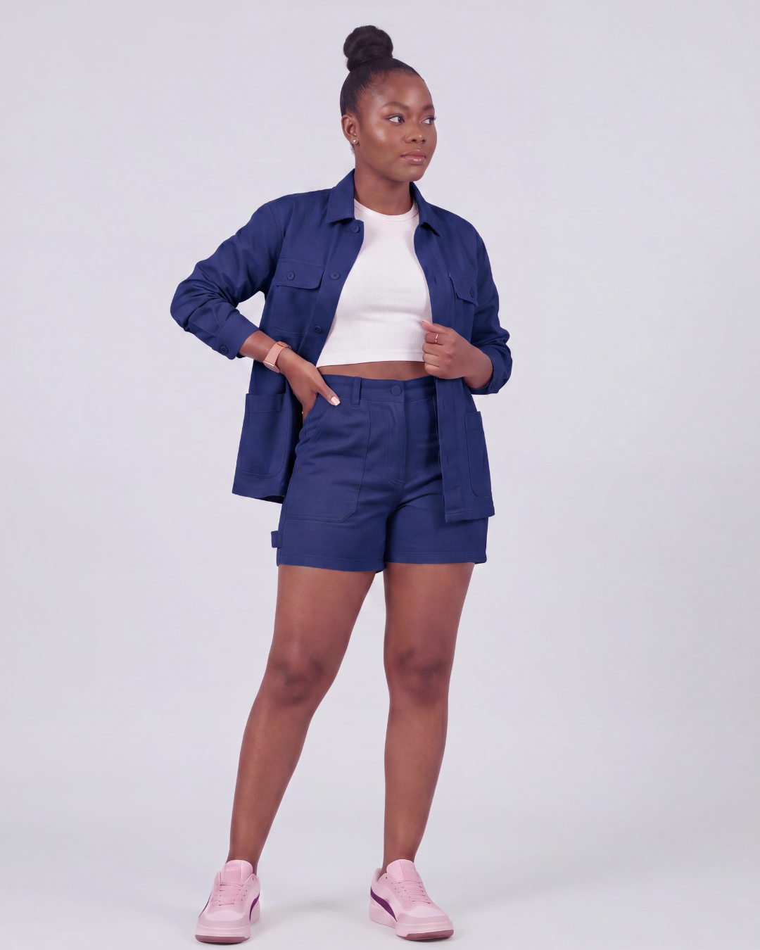 Women's Carpenter Utility Shorts + Four-Pocket Utility Overshirt Set