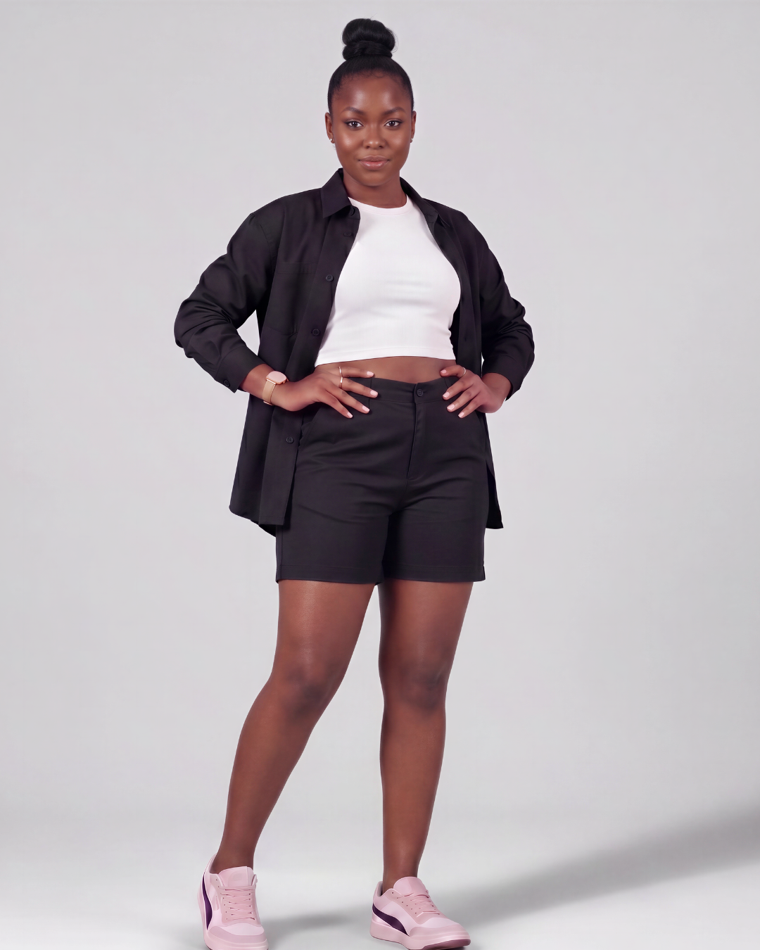Women's Classic Chino Shorts + Coach Jacket Set