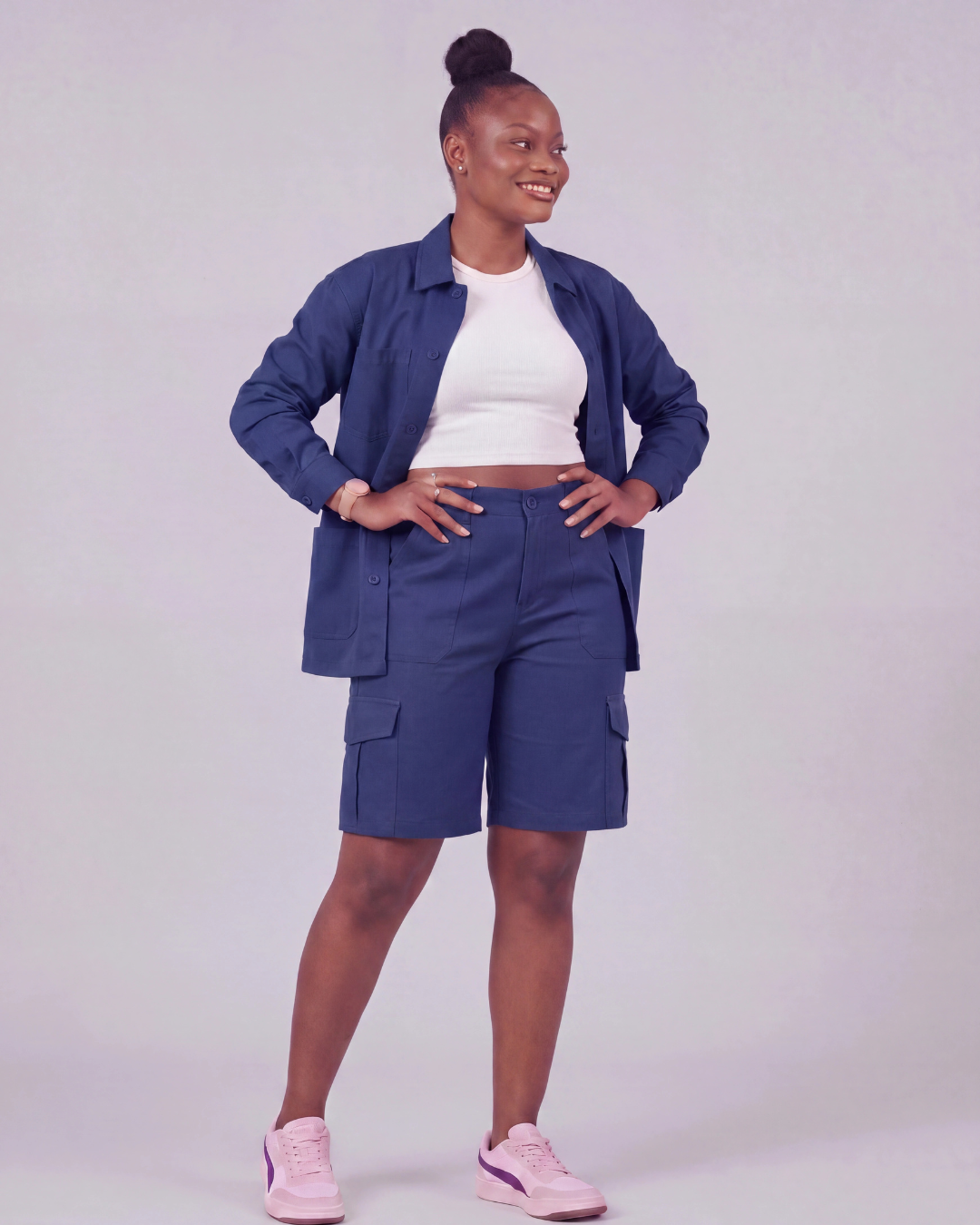 Women's Relaxed Cargo Shorts + Chore Jacket Set