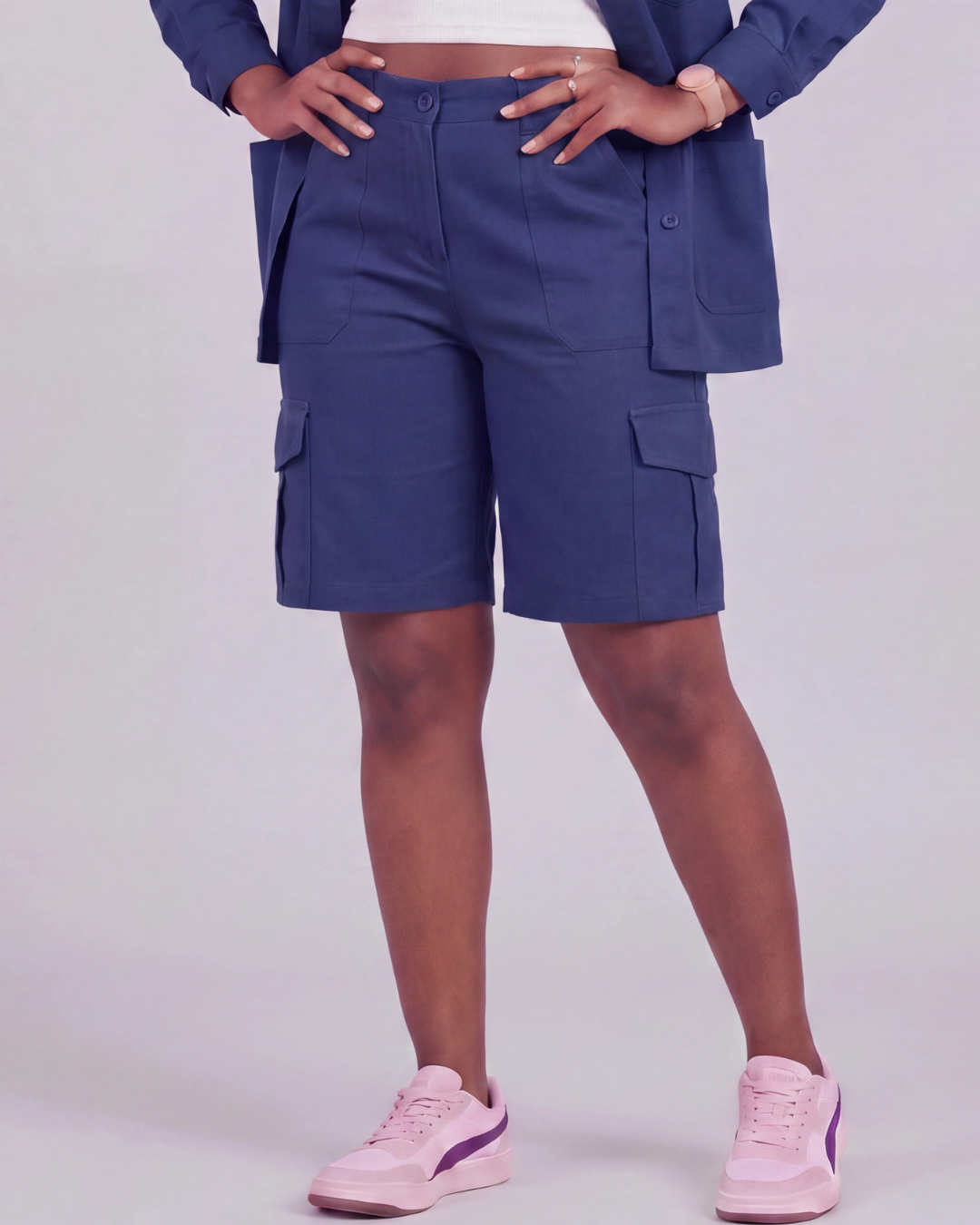 Women's Relaxed Cargo Shorts + Chore Jacket Set