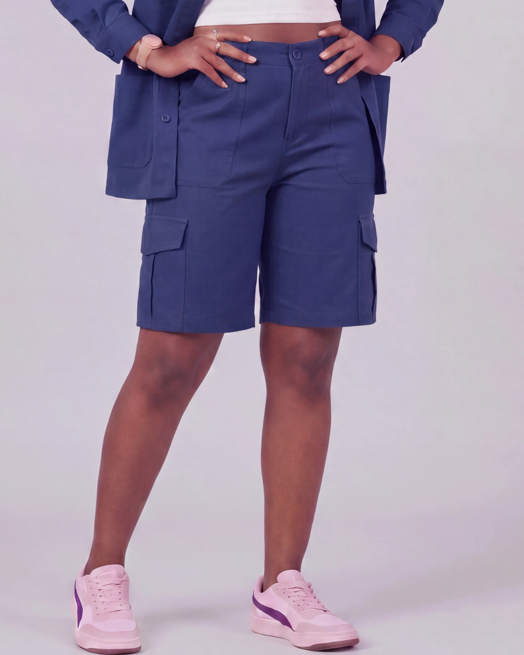 Women's Relaxed Cargo Shorts + Chore Jacket Set