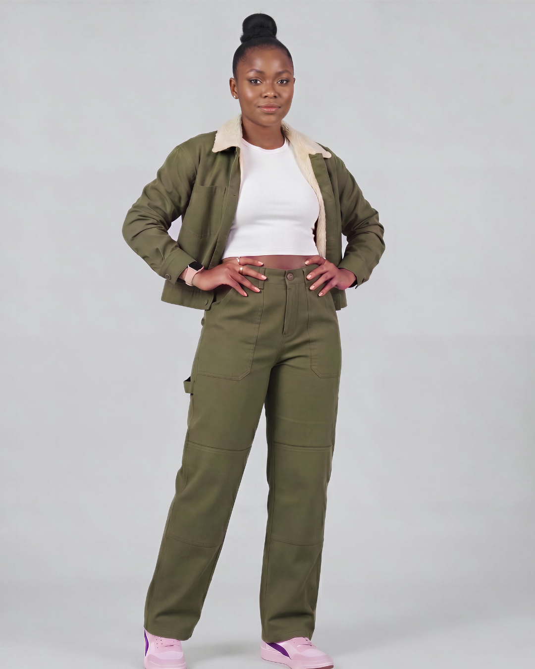 Women's Carpenter Utility Pants + Sherpa-Lined Chore Jacket Set