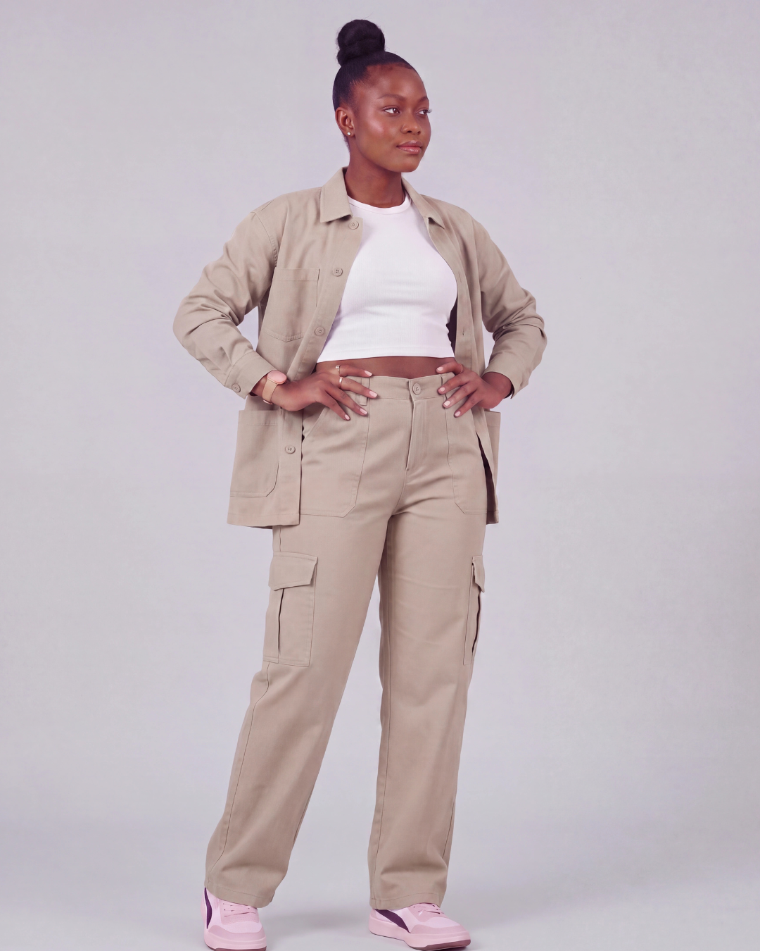 Women's Relaxed Cargo Pants + Chore Jacket Set