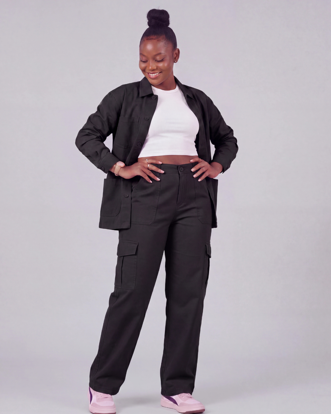 Women's Relaxed Cargo Pants + Chore Jacket Set