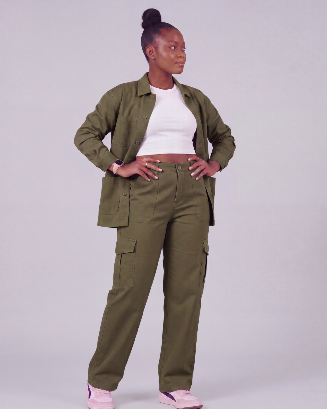 Women's Relaxed Cargo Pants + Chore Jacket Set