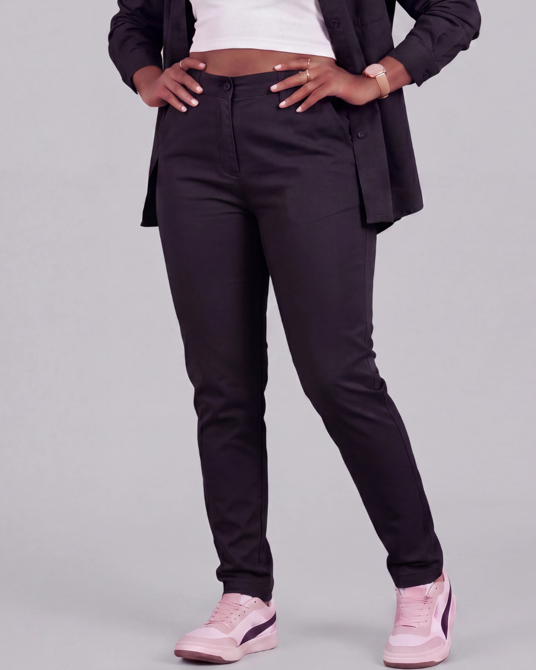 Women's Classic Chino Pants + Classic Long-Sleeve Overshirt Set