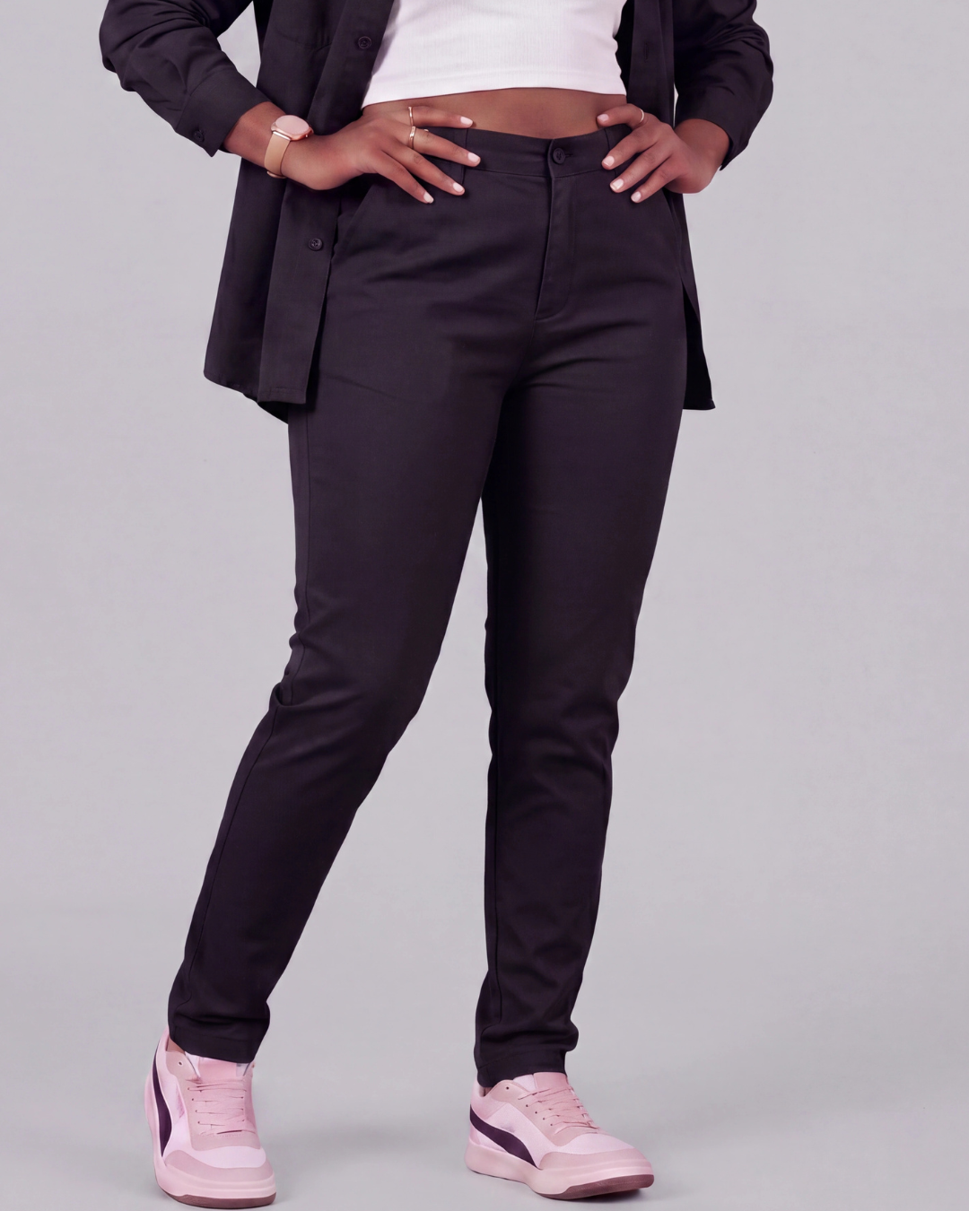 Women's Classic Chino Pants + Classic Long-Sleeve Overshirt Set