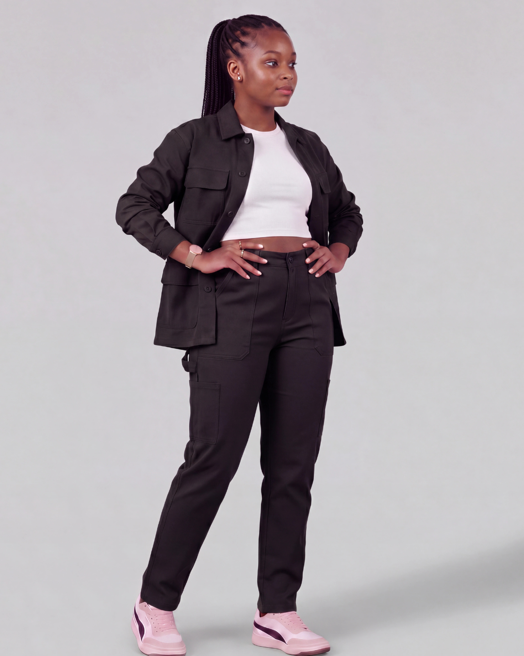 Girls' Carpenter Utility Pants + Four-Pocket Utility Overshirt Set