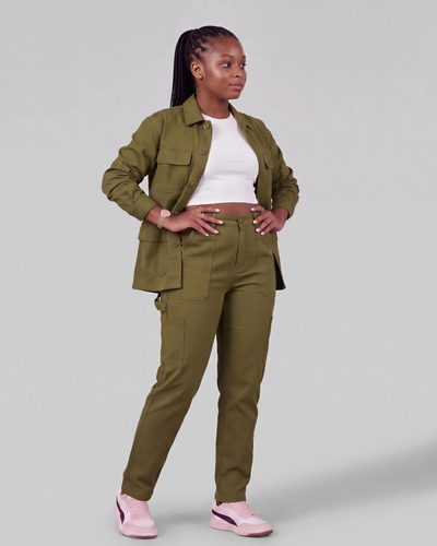 Girls' Carpenter Utility Pants + Four-Pocket Utility Overshirt Set