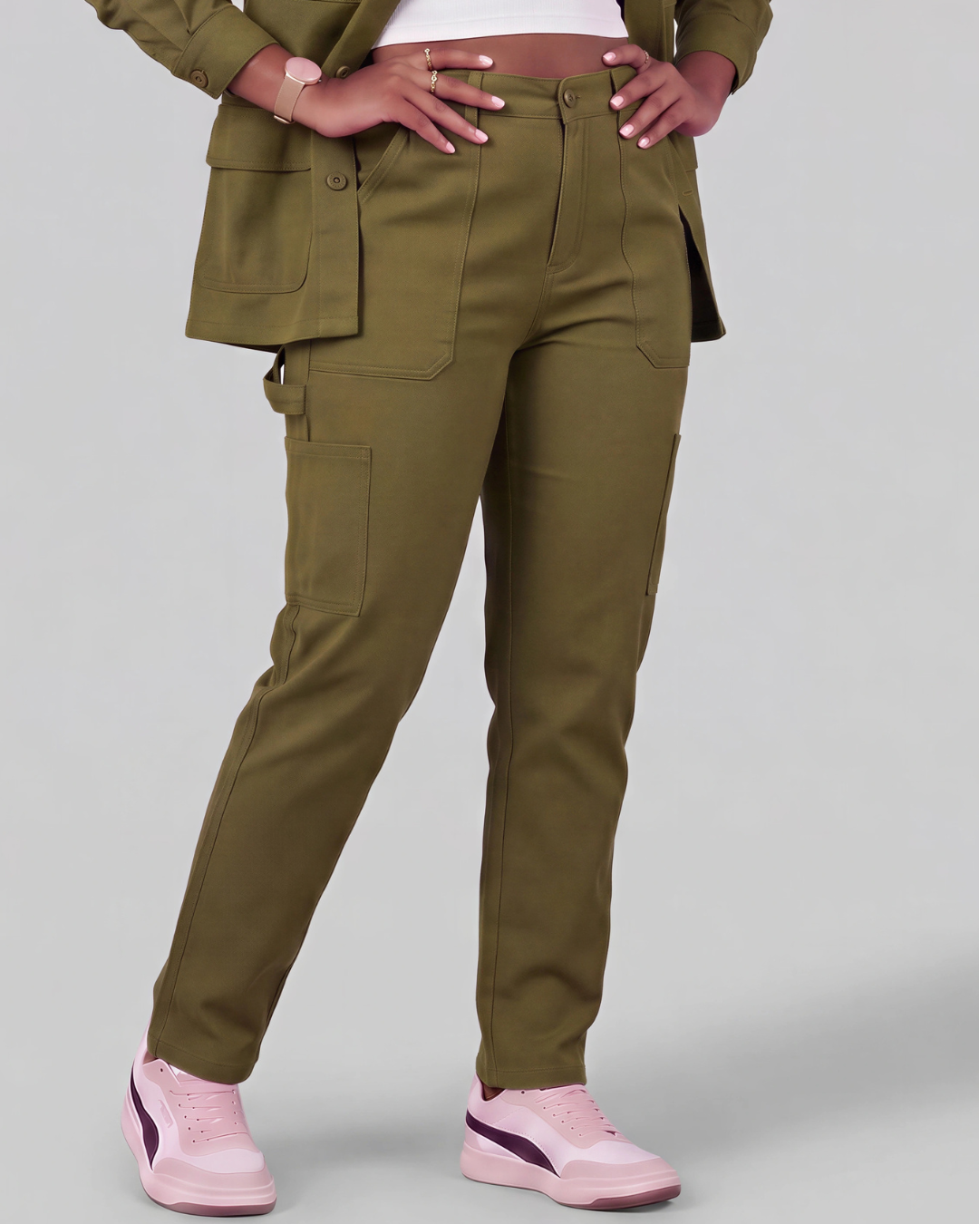 Girls' Carpenter Utility Pants + Four-Pocket Utility Overshirt Set