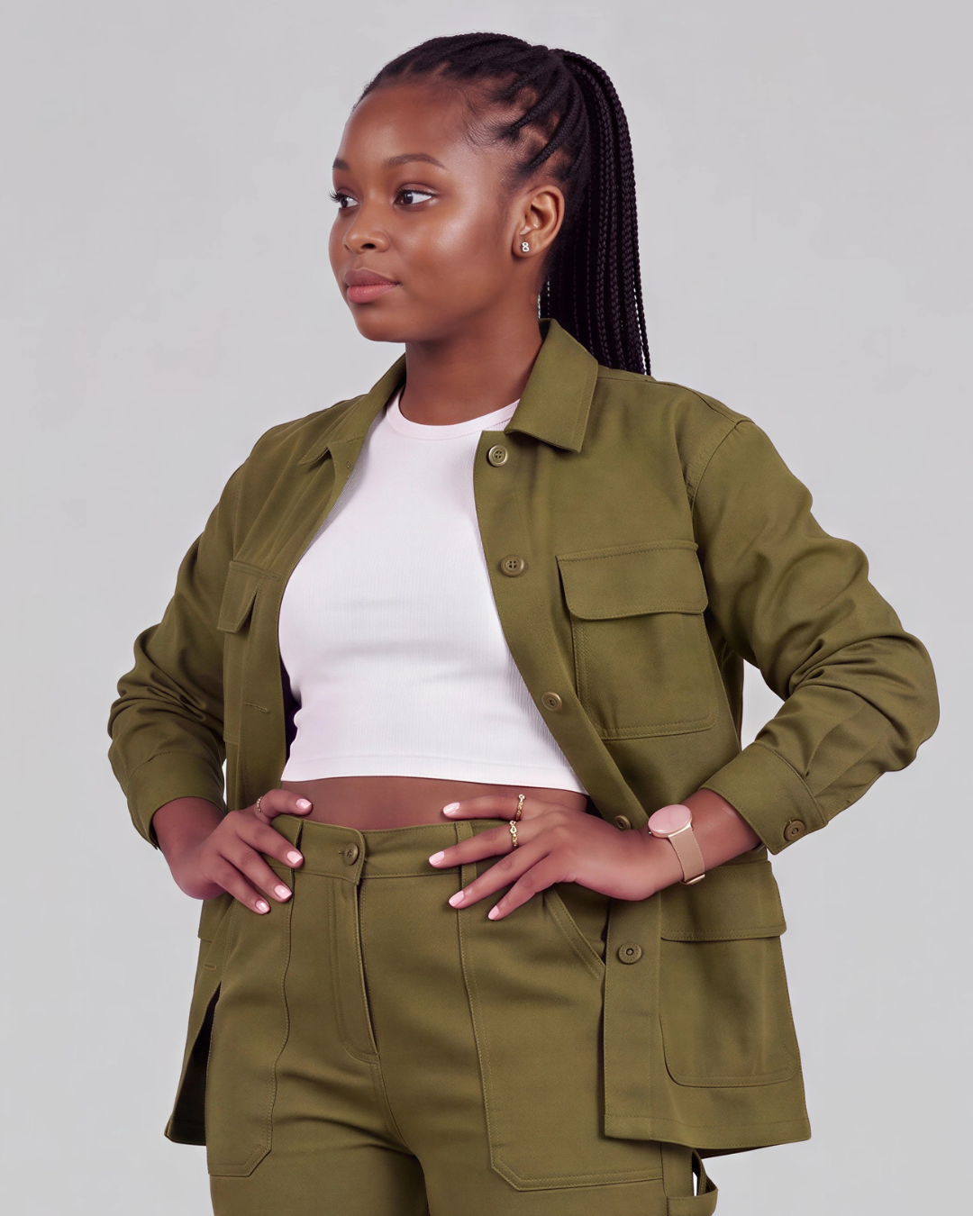 Girls' Carpenter Utility Pants + Four-Pocket Utility Overshirt Set