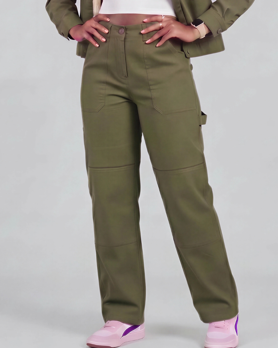 Girls' Carpenter Utility Pants + Sherpa-Lined Chore Jacket Set