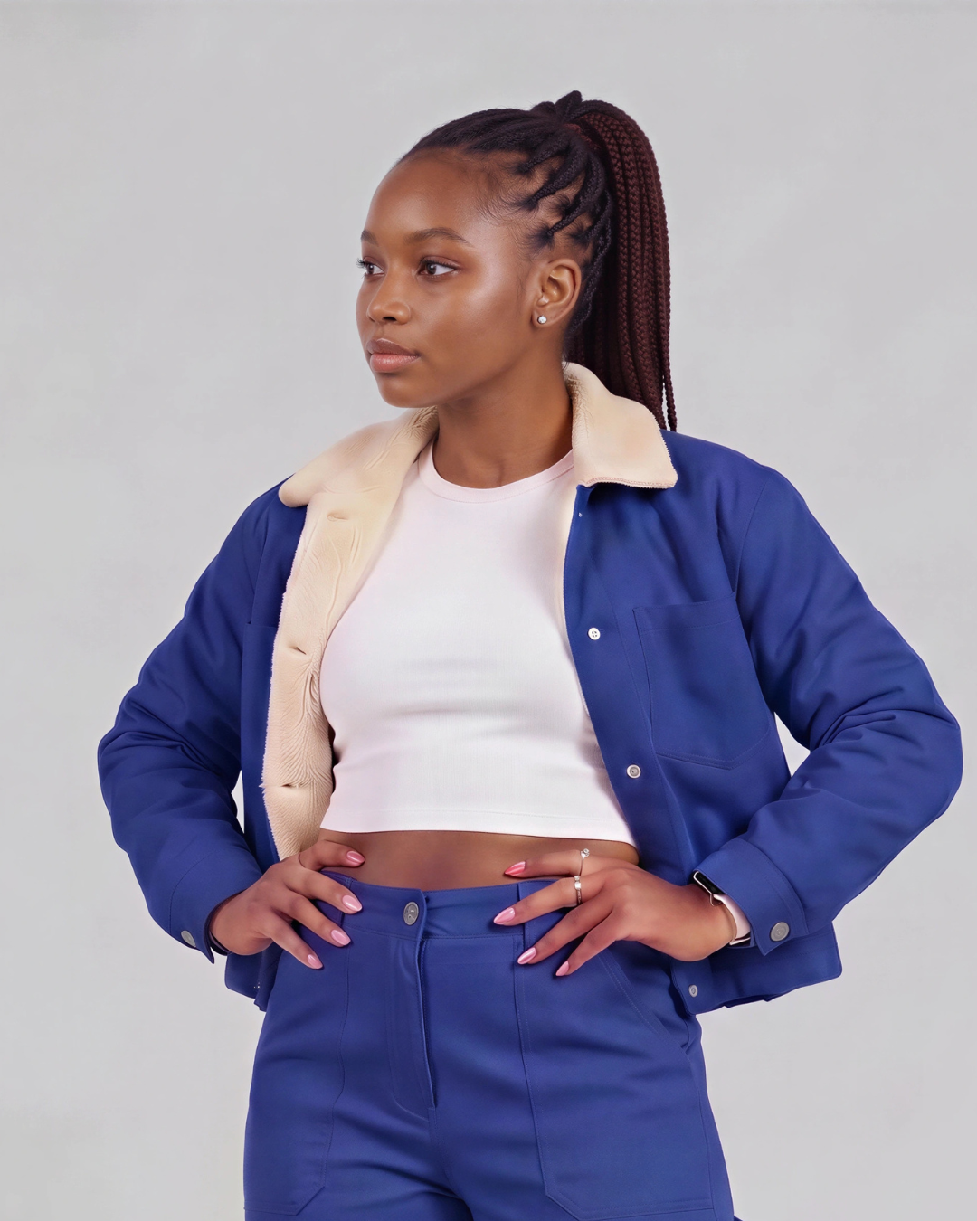 Girls' Carpenter Utility Pants + Sherpa-Lined Chore Jacket Set