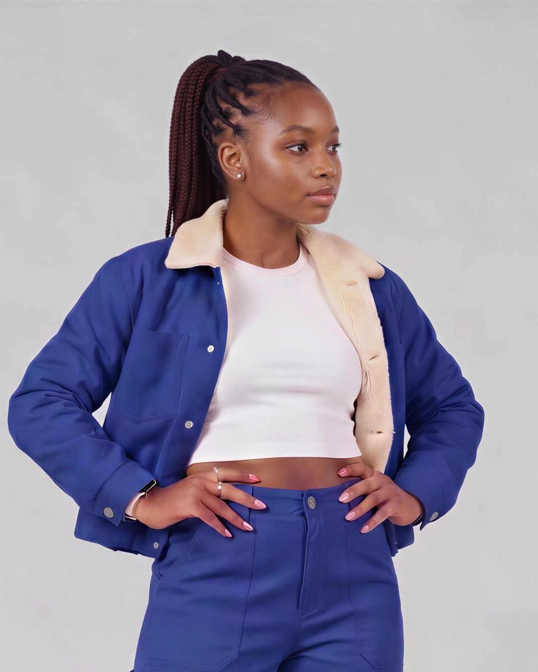 Girls' Carpenter Utility Pants + Sherpa-Lined Chore Jacket Set
