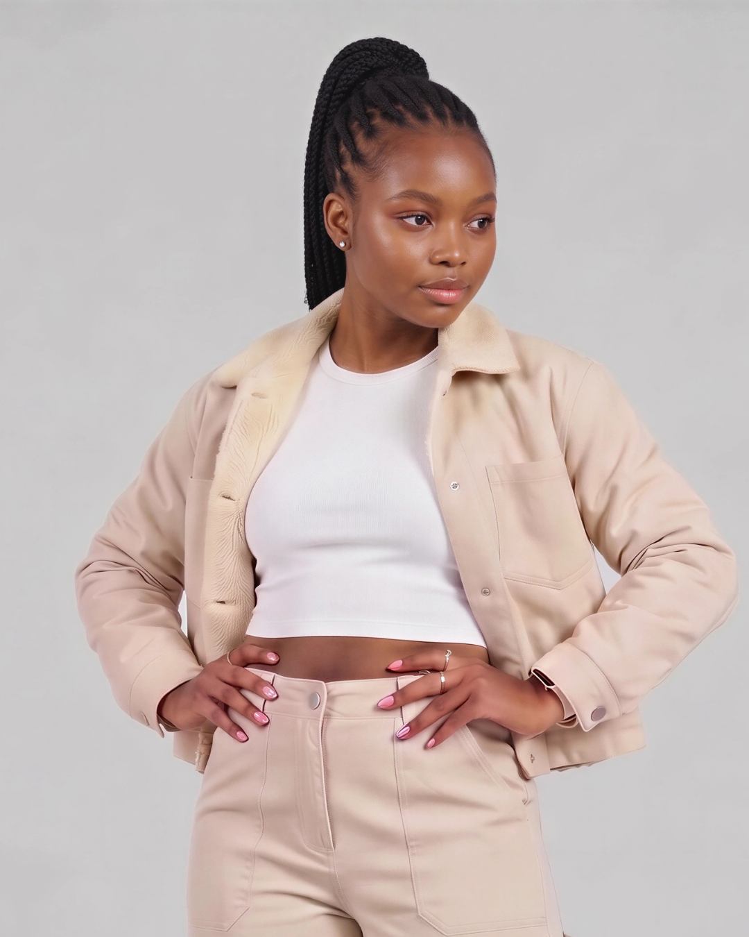 Girls' Carpenter Utility Pants + Sherpa-Lined Chore Jacket Set