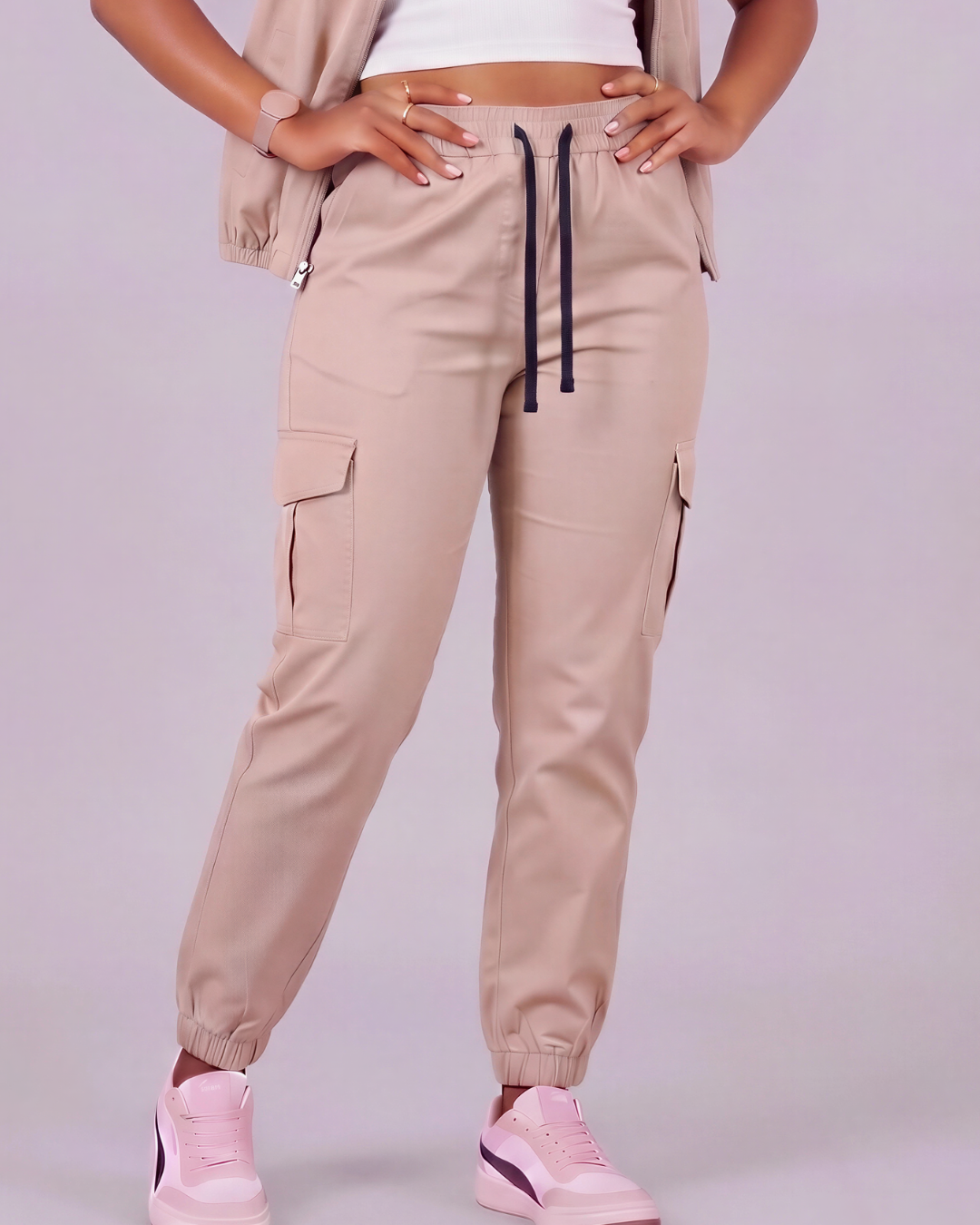 Girls' Tapered Cargo Pants + Twill Vest Set